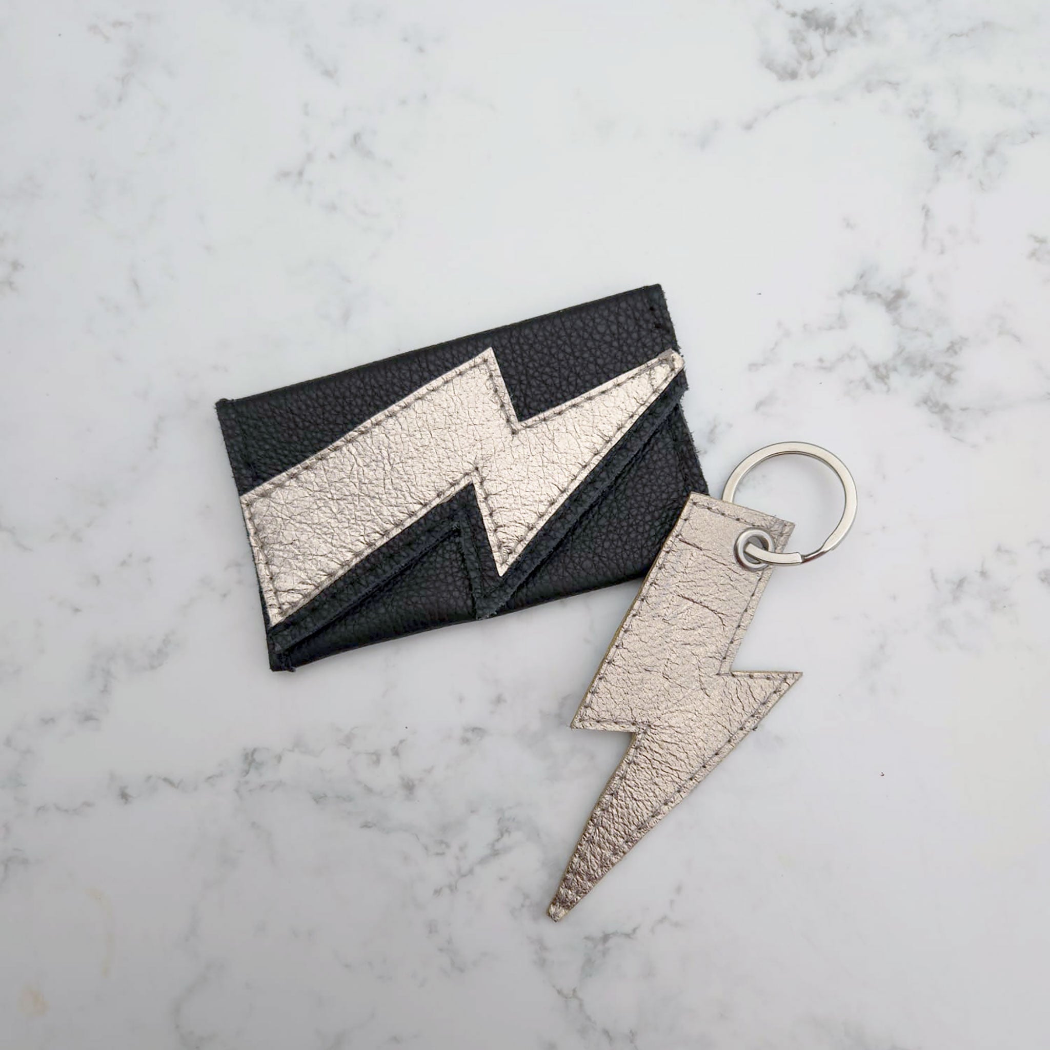 Pink Lightning Bolt Keyring and Card Holder Gift Set | Luxe Rebel ...